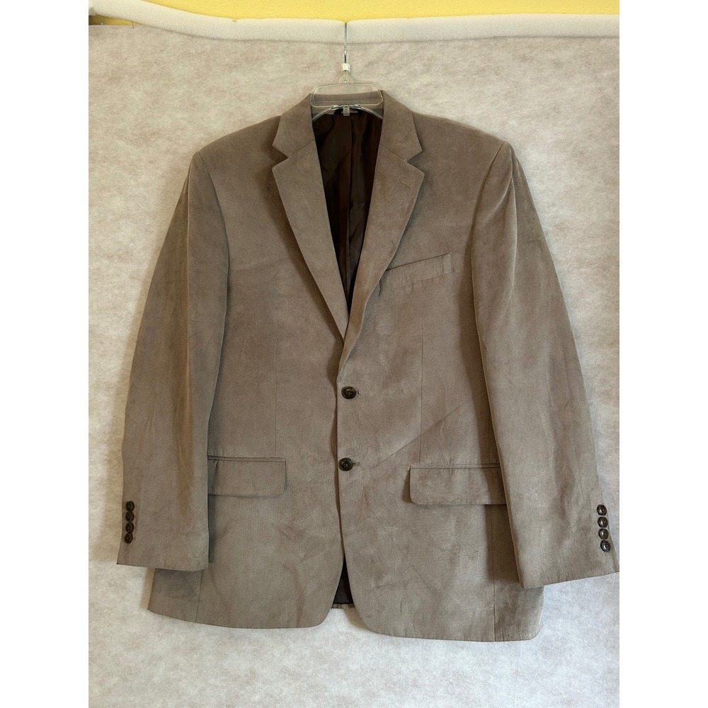 Haggar Mens‎ Tan Corduroy Blazer Classic Fit 2-Button Sport Coat 40R HJ00043